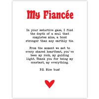 Artery8 Love Poem My Everything Fiancée Romantic Poetry Wall Art Print in White | Size: W18" x H24"
