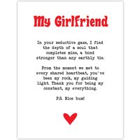 Artery8 Love Poem My Everything Girlfriend Romantic Sweet Wall Art Print in White | Size: W18" x H24"