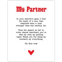 Artery8 Love Poem My Everything Partner Romantic Poetry Wall Art Print in White | Size: W24" x H32"