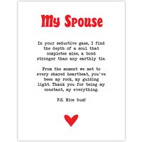 Artery8 Love Poem My Everything Spouse Romantic Poetry Wall Art Print in White | Size: W24" x H32"