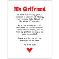 Artery8 Love Poem Whimsy Magic Girlfriend Romantic Poetry Wall Art Print in White | Size: W18" x H24"