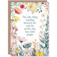 Artery8 Greeting Card Happy Flowers Introvert People Joke Funny Birthday