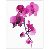 Artery8 Elegant Pink Orchid Abstract Floral Watercolour Wall Art Print | Size: W24" x H32"