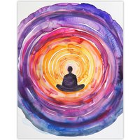 Artery8 Chakra Purple Orange Energy Vortex Meditation Wall Art Print | Size: W18" x H24"