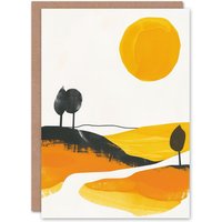 Artery8 Greeting Card Abstract Tuscany Field Yellow Orange Italy Summer