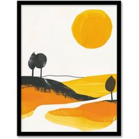 Artery8 Abstract Tuscany Field Yellow Orange Italy Summer Framed Art Print | Size: W12" x H16"