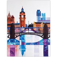 Artery8 Glasgow Colourful Geometric Skyline Cityscape Wall Art Print | Size: W18" x H24"
