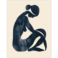 Artery8 Abstract Female Silhouette Minimalist Painting Wall Art Print in Beige | Size: W12" x H16"
