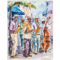 Artery8 New Orleans Jazz Music Festival Street Musicians Wall Art Print | Size: W24" x H32"