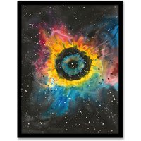 Artery8 The Eye of God Nebula Abstract Space Painting Framed Art Print | Size: A4
