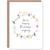 Artery8 Wedding Card Marriage Poem Love Keeping Promise J Green Stars Floral