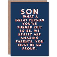Artery8 Men's Great Person We Are Amazing Parents Funny Birthday Card in Dark Blue