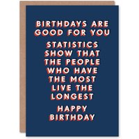 Artery8 Men's People Who Have The Most Live Longest Funny Birthday Card in Dark Blue