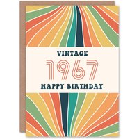 Artery8 Vintage Retro Rainbow Born 1967 Aged 58 Years Old 58th Birthday Card in Orange