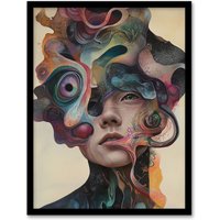 Artery8 God Is A Woman Abstract Fantasy Concept Art Framed Art Print | Size: W12" x H16"