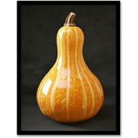 Artery8 Shiny Butternut Squash Pumpkin Photograph Framed Art Print in Orange | Size: A4