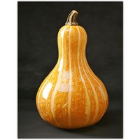 Artery8 Shiny Butternut Squash Pumpkin Photograph Wall Art Print in Orange | Size: W12" x H16"