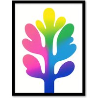 Artery8 Matisse Style Colourful Tree Modern Plant Lover Framed Art Print | Size: A4