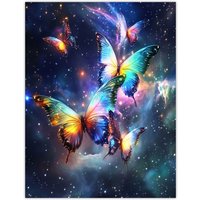 Artery8 String Theory Cosmic Butterflies Space Starscape Wall Art Print | Size: W18" x H24"
