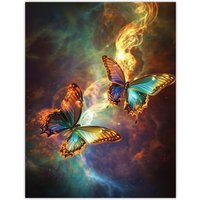 Artery8 Universe String Theory Cosmic Butterflies Dance Wall Art Print | Size: W24" x H32"