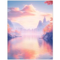 Artery8 Rio De Janeiro Coastal View Fantasy Landscape Wall Art Print in Blue | Size: W18" x H24"