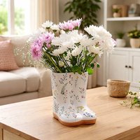 The Cottage Garden Floral Wellies - Ceramic Vase Small