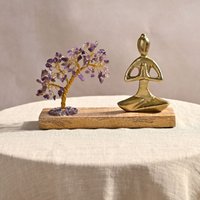 Serenity Gemstone Tree Yoga Ornament - Amethyst