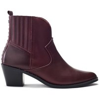 Moda In Pelle Women's 'Anniee' Leather Heeled Boots in Burgundy | Size: 6