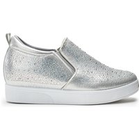 b.soleful Women's 'Liila' Textile Trainers in Silver | Size: 6