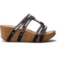 b.soleful Women's 'Sorrel' Alcantara Sandals in Black | Size: 6