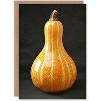 Artery8 Shiny Butternut Squash Pumpkin Photograph Birthday Greeting Card in Orange