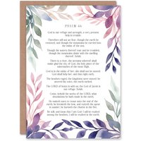 Artery8 Psalm 46 Our Refuge & Strength Old Testament Bible Birthday Card in Purple