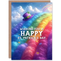 Artery8 St. Patrick's Day Card End of The Rainbow Blank Greeting Card