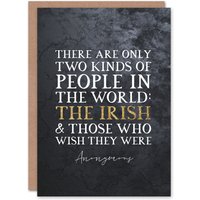 Artery8 St. Patrick's Day Card Wish They Were Irish Blank Greeting Card in Grey