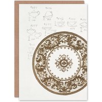 Artery8 Noritake Factory Japanese Art Card Vintage Filigree Design For Plate in Gold