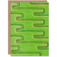 Artery8 Furuya Korin Japanese Art Card Green Red Line Textile Pattern