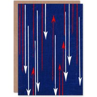 Artery8 Furuya Korin Japanese Art Card Red Blue Arrows Textile Pattern
