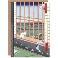 Artery8 Hiroshige Japanese Art Card Revelers Return From Torinomachi Festival