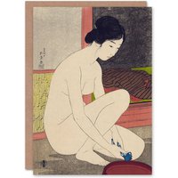 Artery8 Goyo Hashiguchi Japanese Art Card Woman After Bath Portrait
