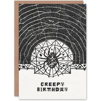 Artery8 Gerrit Willem Dijsselhof Birthday Card Garden Spider & Web in Black