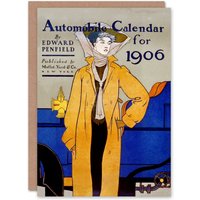 Artery8 Edward Penfield Art Card Automobile Calendar 1906 in Blue