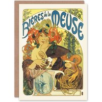 Artery8 Alphonse Mucha Art Card Bieres de la Meuse Art Nouveau
