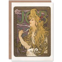 Artery8 Alphonse Mucha Art Card Job Paper Vintage Advert Art Nouveau in Purple