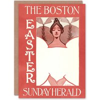 Artery8 Ethel Reed Art Card Herald Easter Cover Art Nouveau in Red