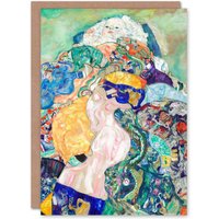 Artery8 Gustav Klimt Art Card Baby Cradle Colourful Painting
