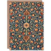 Artery8 William Morris Art Card Holland Park Carpet Art Nouveau in Orange