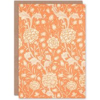 Artery8 William Morris Art Card Wild Tulip Art Nouveau Pattern in Pink