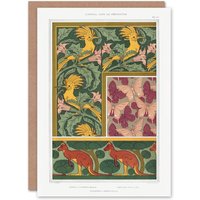 Artery8 Maurice Pillard Verneuil Art Card Hoopoe Birds Butterflies Kangaroo in Green