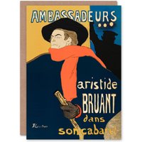 Artery8 Toulouse Lautrec Art Card Ambassadeurs Aristide Bruant in Blue