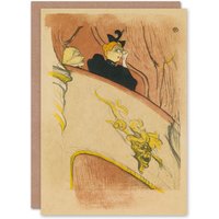 Artery8 Toulouse Lautrec Art Card Box Sit with Gilded Mask Sketch in Beige